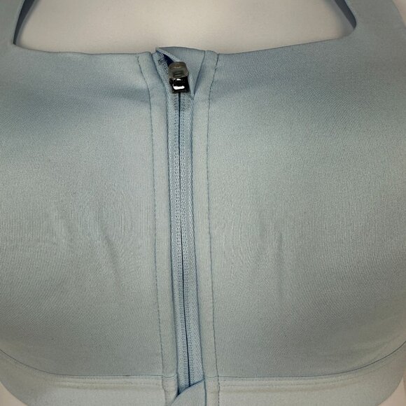 All In Motion Sports Bra 38C High-Support Adjustable Straps Zip Front Blue - Picture 2 of 14